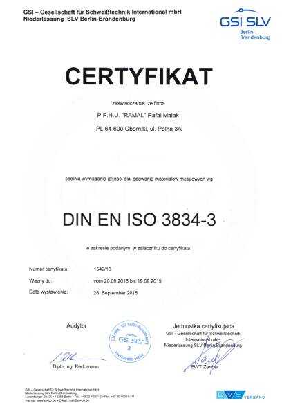 Certyfikat GSI SLV